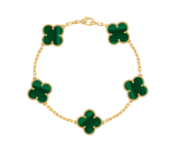 Van Cleef & Arpels Vintage Alhambra Bracelet, Malachite