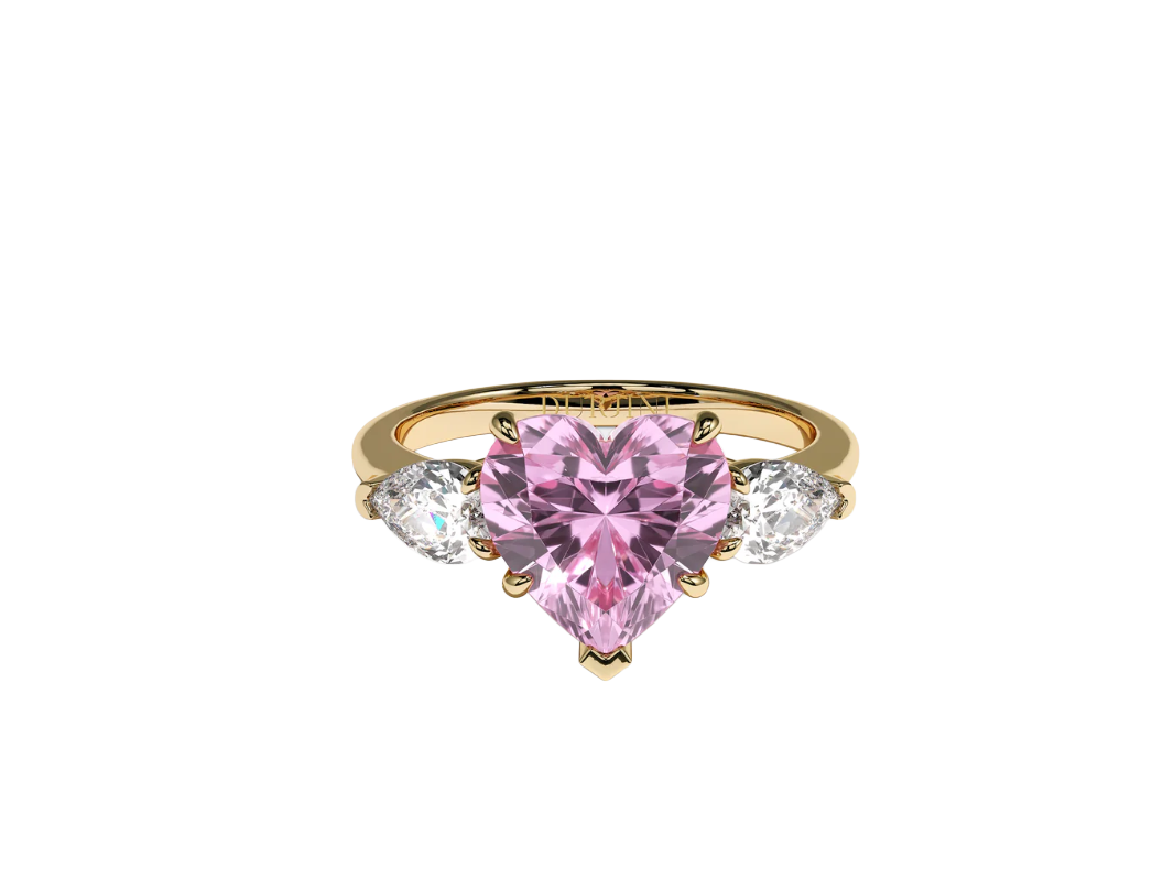 Kurbani Durjini The Jasmine Diamond Pink Heart Engagement Ring